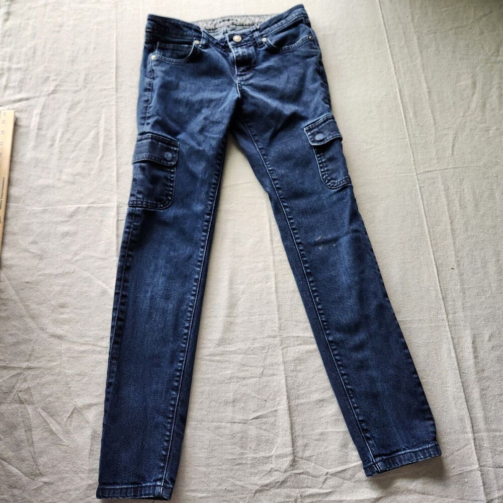 Patagonia Jeans Womens 26 Dark Blue Cargo Pocket Iron Clad Denim Stretch 30x30